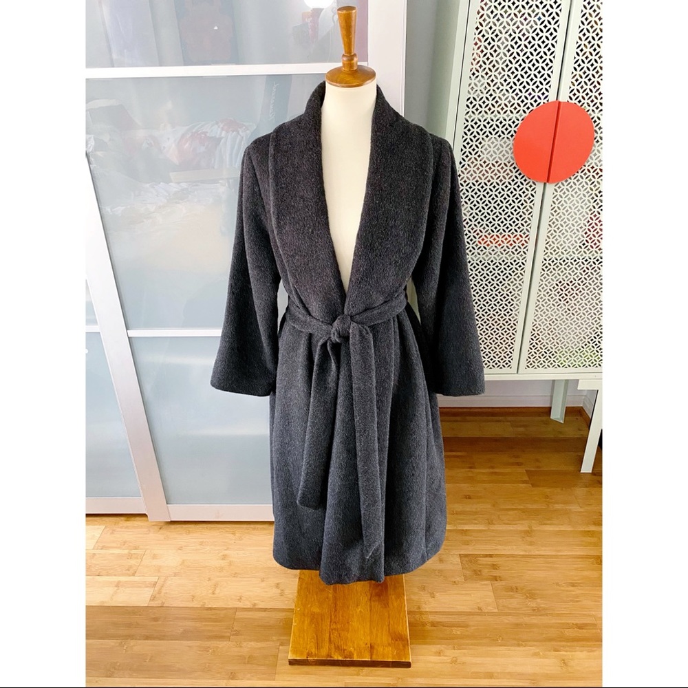 Eileen Fisher Baby Alpaca Shawl Collar Belted Coat